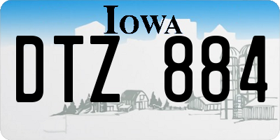 IA license plate DTZ884