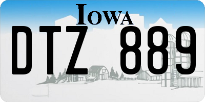 IA license plate DTZ889