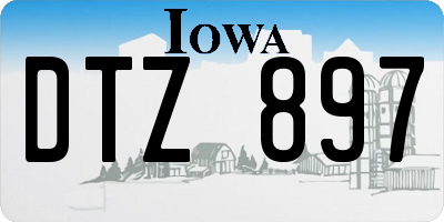 IA license plate DTZ897