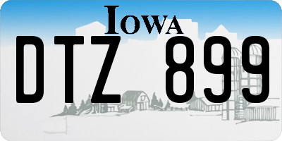 IA license plate DTZ899
