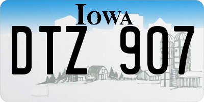 IA license plate DTZ907