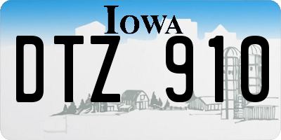 IA license plate DTZ910
