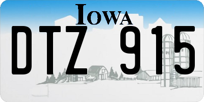 IA license plate DTZ915