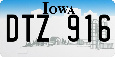 IA license plate DTZ916