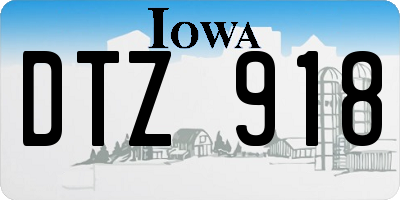 IA license plate DTZ918