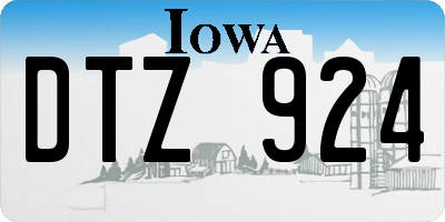 IA license plate DTZ924