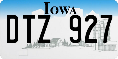 IA license plate DTZ927