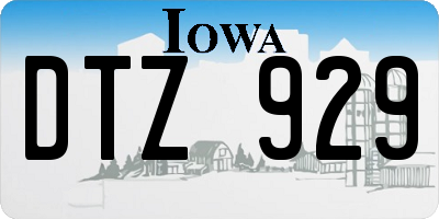IA license plate DTZ929