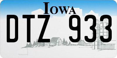IA license plate DTZ933