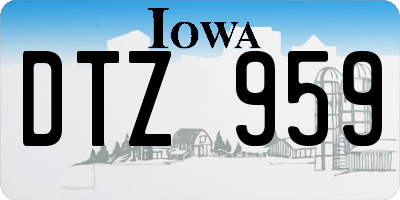 IA license plate DTZ959