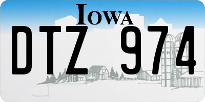 IA license plate DTZ974