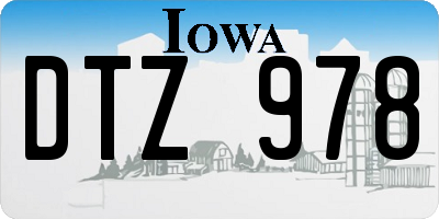IA license plate DTZ978