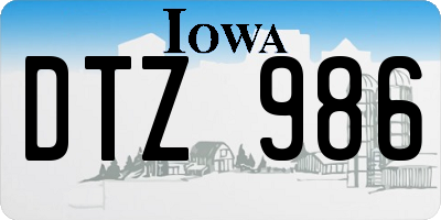 IA license plate DTZ986