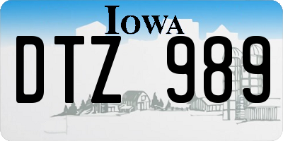 IA license plate DTZ989