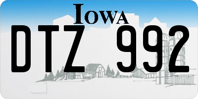 IA license plate DTZ992