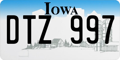 IA license plate DTZ997