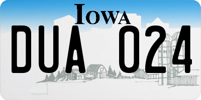IA license plate DUA024