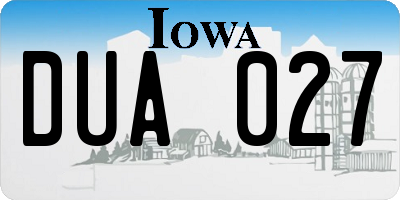 IA license plate DUA027