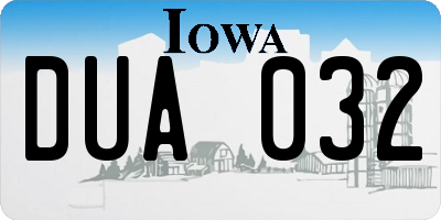 IA license plate DUA032