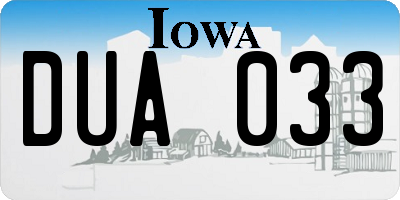 IA license plate DUA033