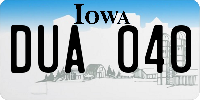 IA license plate DUA040