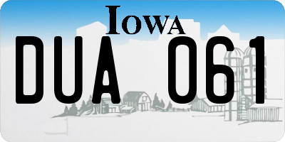 IA license plate DUA061