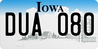 IA license plate DUA080