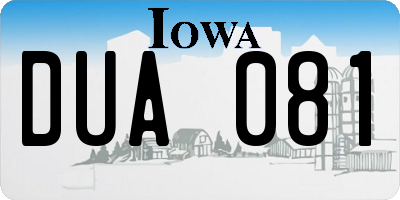 IA license plate DUA081