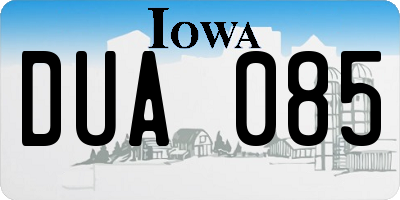 IA license plate DUA085