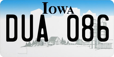 IA license plate DUA086