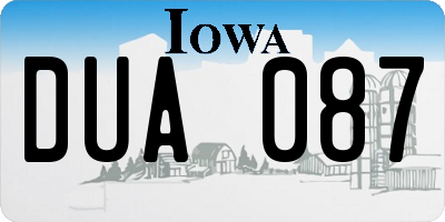 IA license plate DUA087