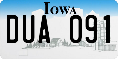 IA license plate DUA091