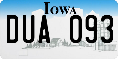 IA license plate DUA093