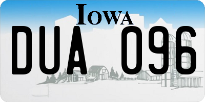 IA license plate DUA096