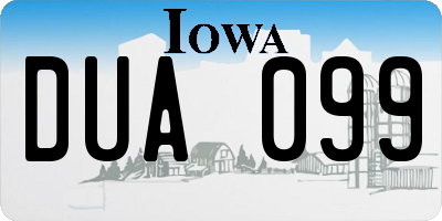 IA license plate DUA099