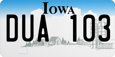 IA license plate DUA103