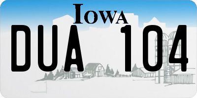 IA license plate DUA104