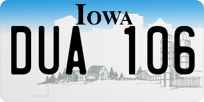 IA license plate DUA106