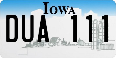 IA license plate DUA111