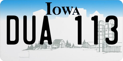 IA license plate DUA113