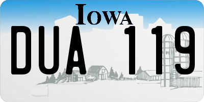IA license plate DUA119