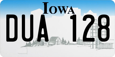 IA license plate DUA128