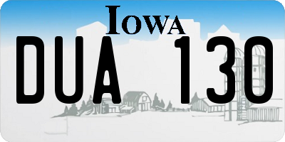 IA license plate DUA130