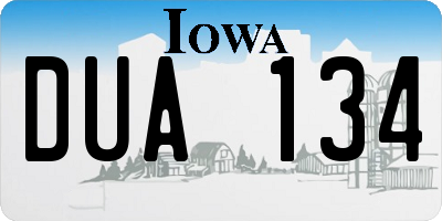 IA license plate DUA134
