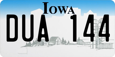 IA license plate DUA144