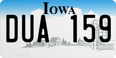 IA license plate DUA159