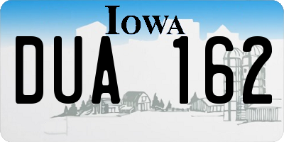 IA license plate DUA162