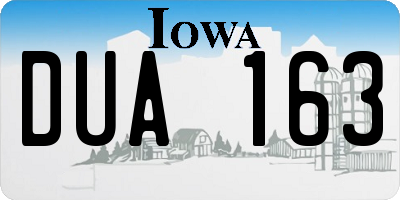 IA license plate DUA163