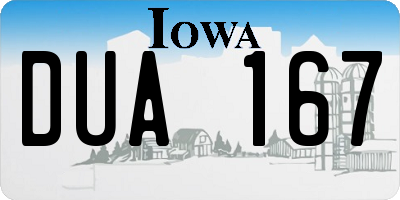 IA license plate DUA167