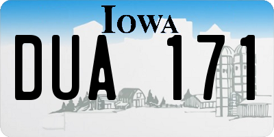 IA license plate DUA171